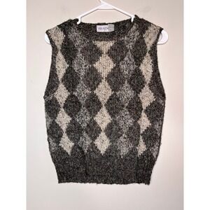 1970s Braemar Wool Blend Academic Argyle Preppy Teacher Sweater Vest 36 M